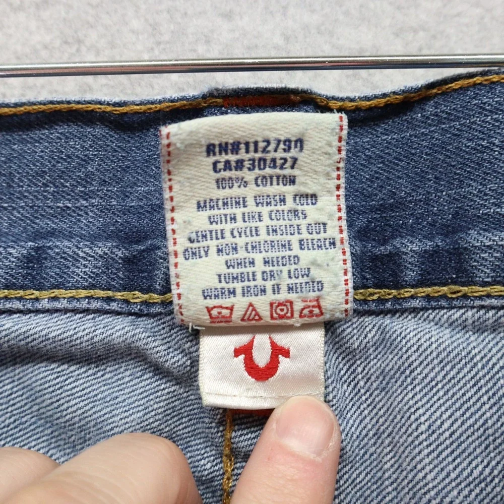 True Religion Jeans Mens 32‎ Billy Relaxed Bootcut Flap Pocket Cotton Denim Blue